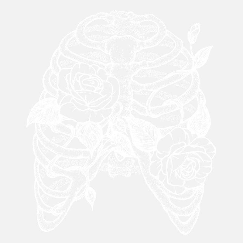 Squelette et roses