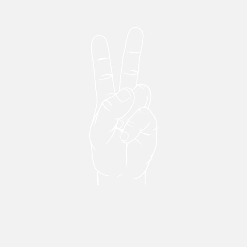 Hand Sign "Victory" "white"