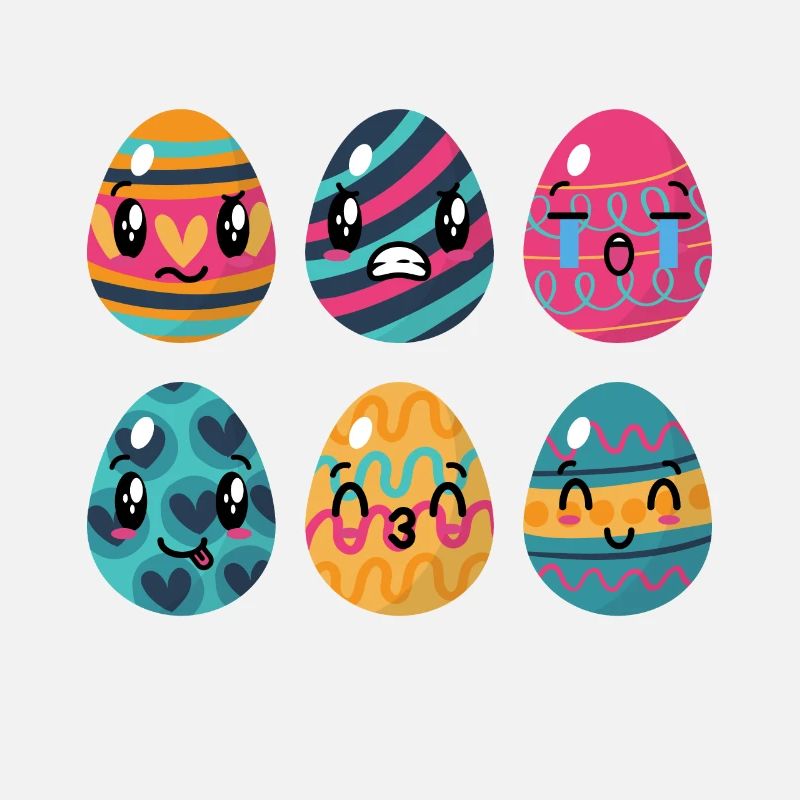 Ostereier Mit Gesicht Ostern Bunte Eier Bemalen