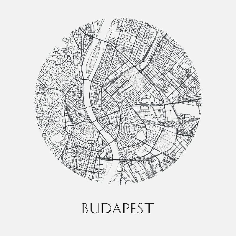 Carte de Budapest dans le cercle