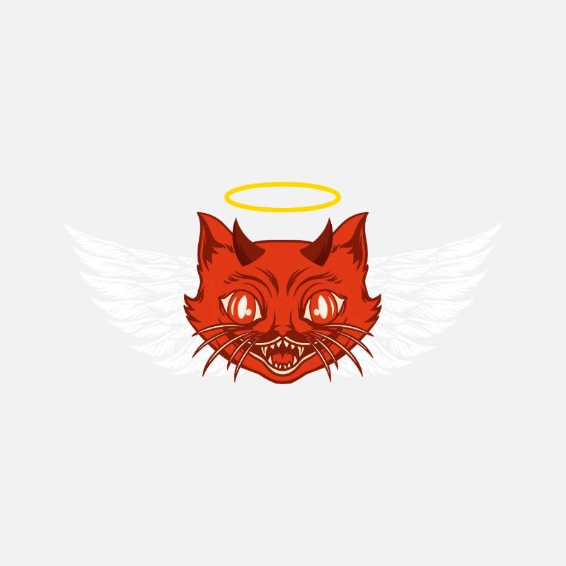 Angel and devil cat