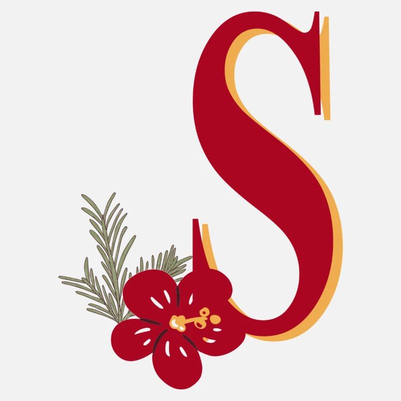 Lettre S avec fleur