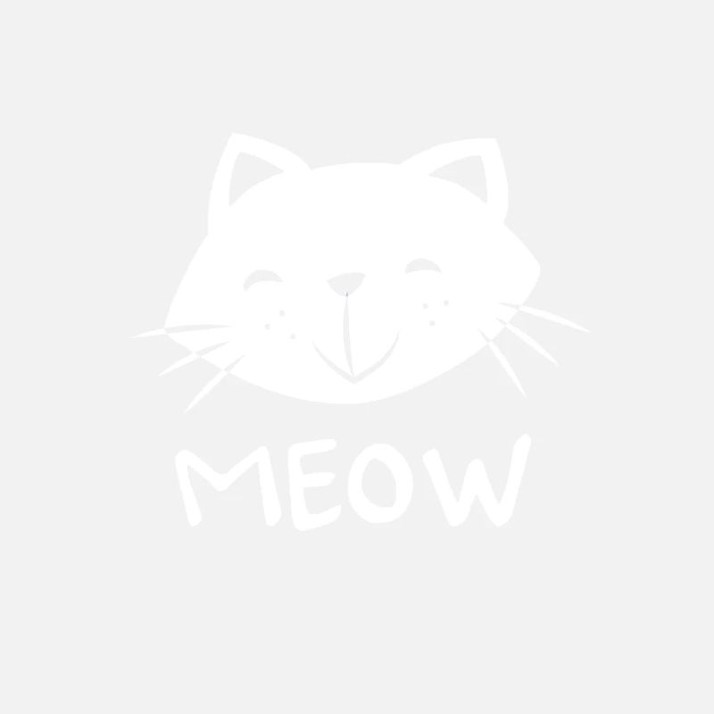 Weiße Katze Kopf Meow Geschenk Katzenfreunde