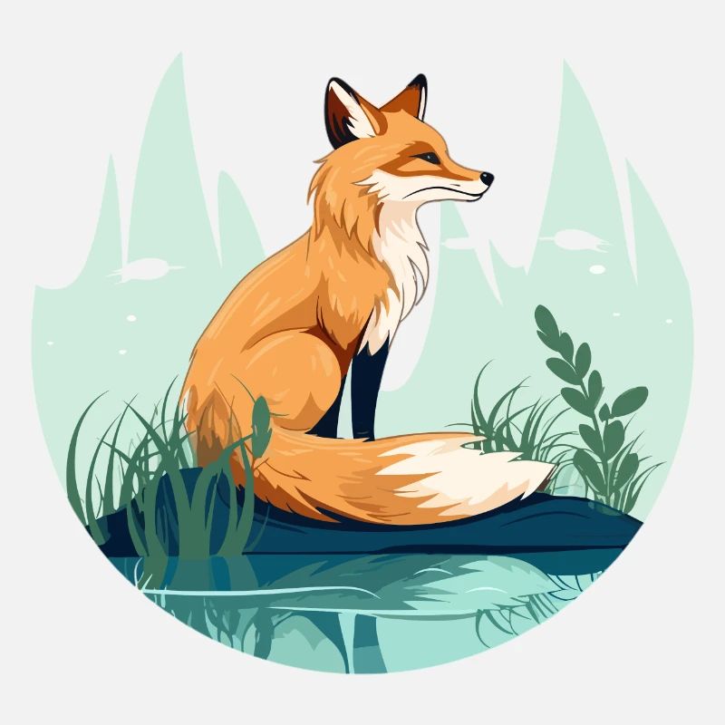 Fuchs sitzt im Feld