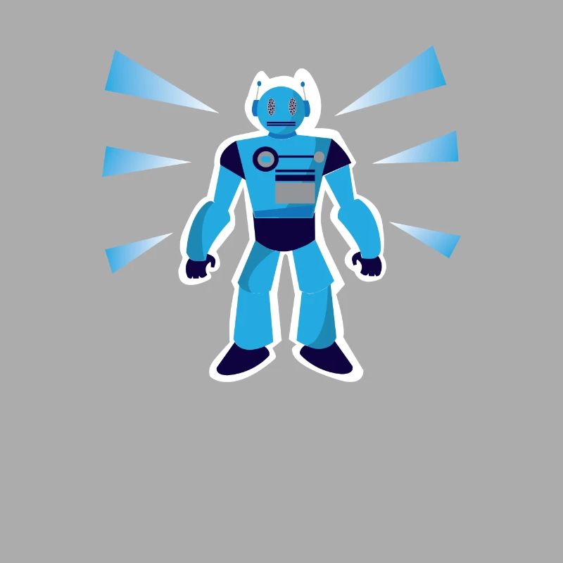 Blue Robot Cyborg Robots Machine Gift