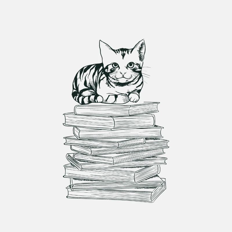 Katzen und Bücher lesen Geschenk