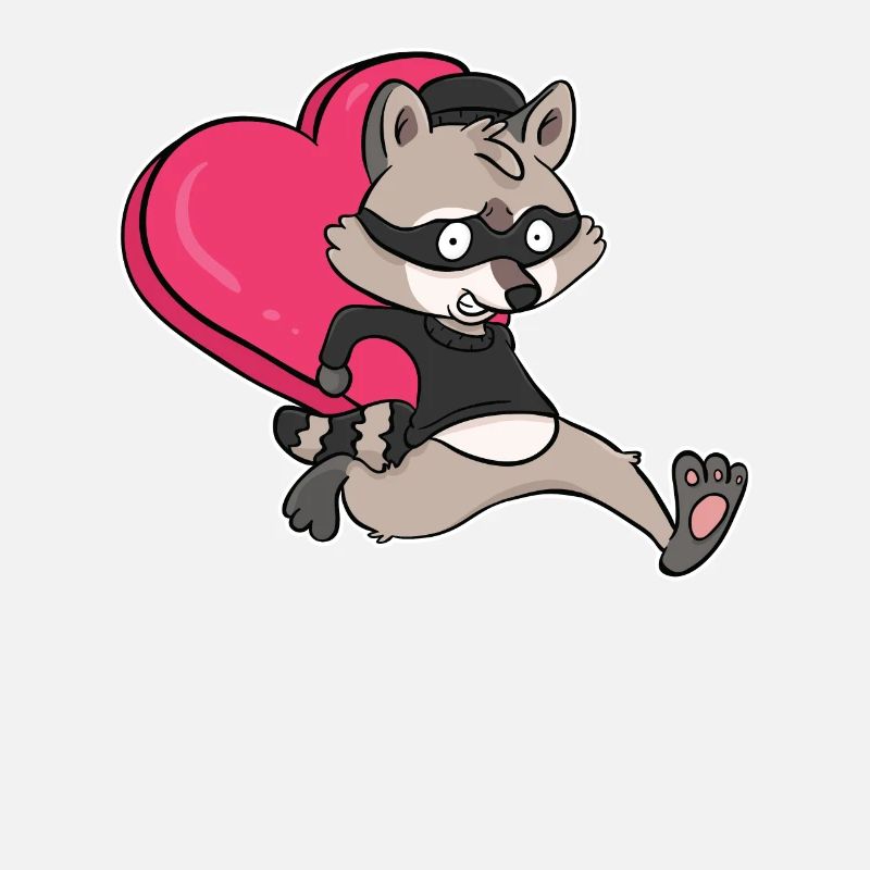 Valentinstag Waschbär Herz Liebe Geschenk Süß Bär