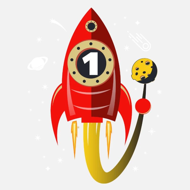 1 year birthday rocket gift