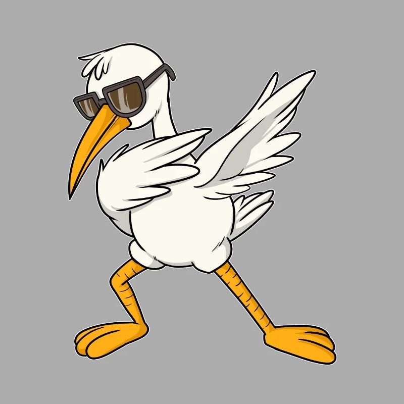 Cool stork dab bird dance float dance step