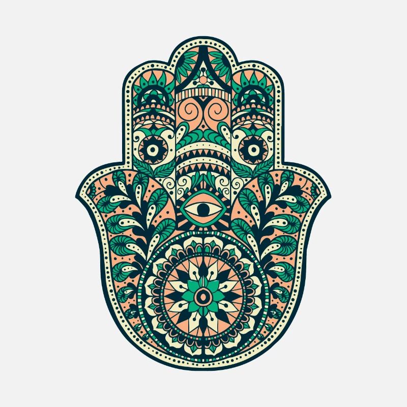Hamsa main en couleur verte