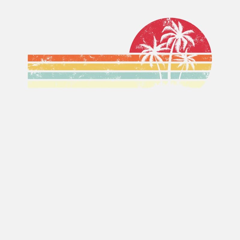 Palm Tree Retro Style Tropical Beach Pacific Ocean