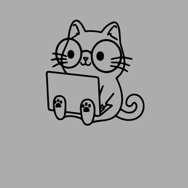 Programmierer Coding Nerd Katze