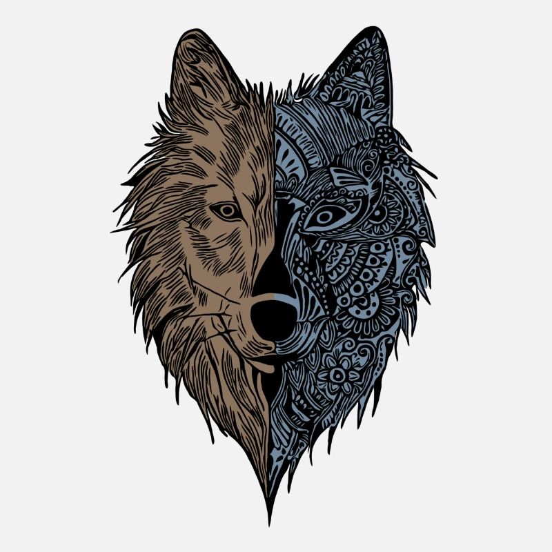 Loup Tête d’animal motif impression