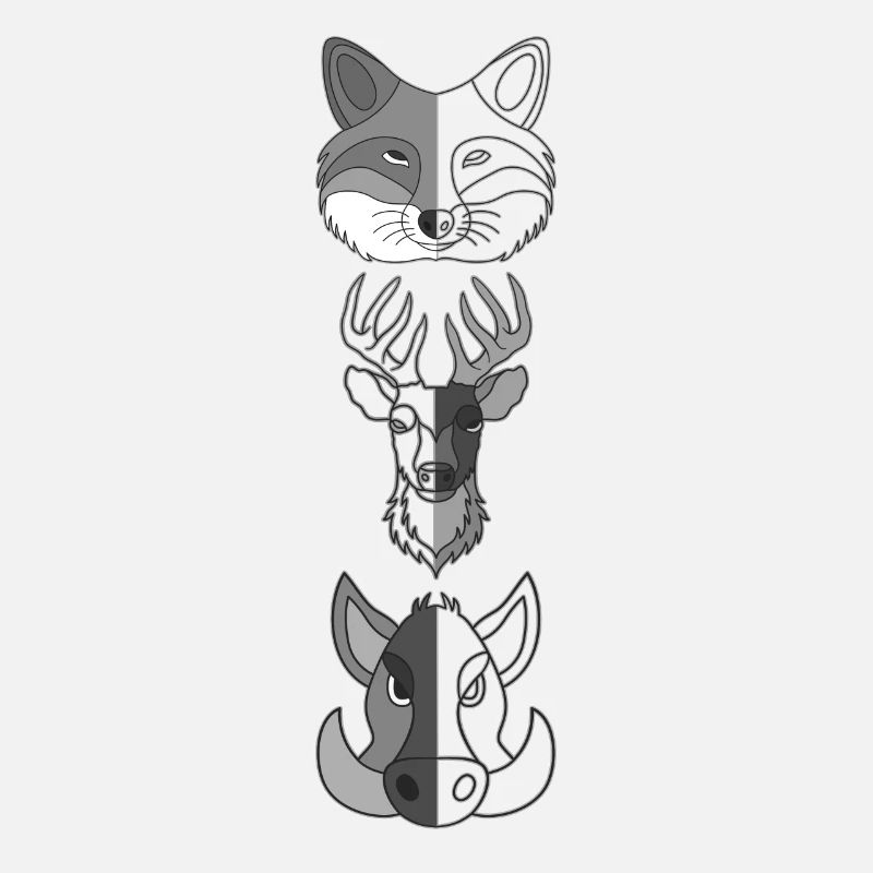Fuchs Hirsch Wildschein Waldtier Design