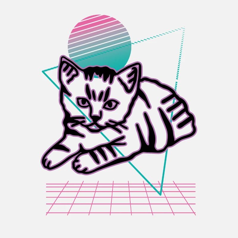 Chat graphique Retro Cat pour les propriétaires de chats