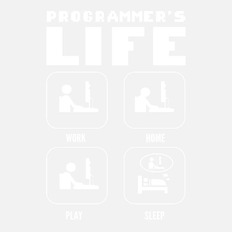 Programmers Life. Work Home Play Sleep Programming