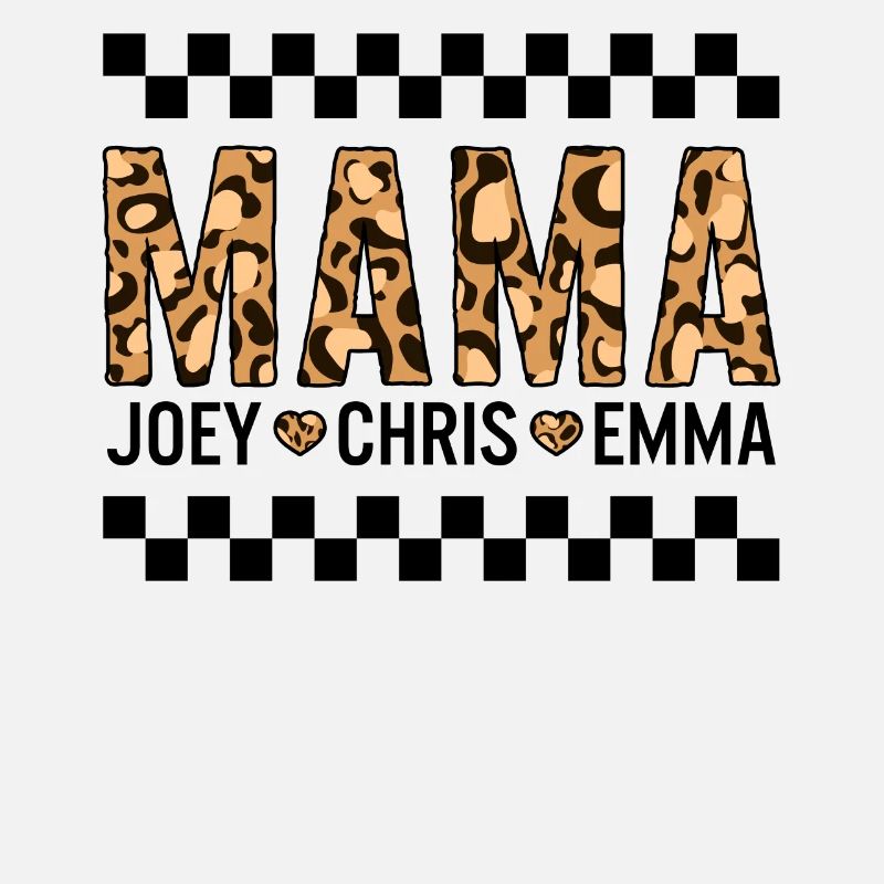 Mutter-Shirt, Mama Leopard Print Customize Tee,