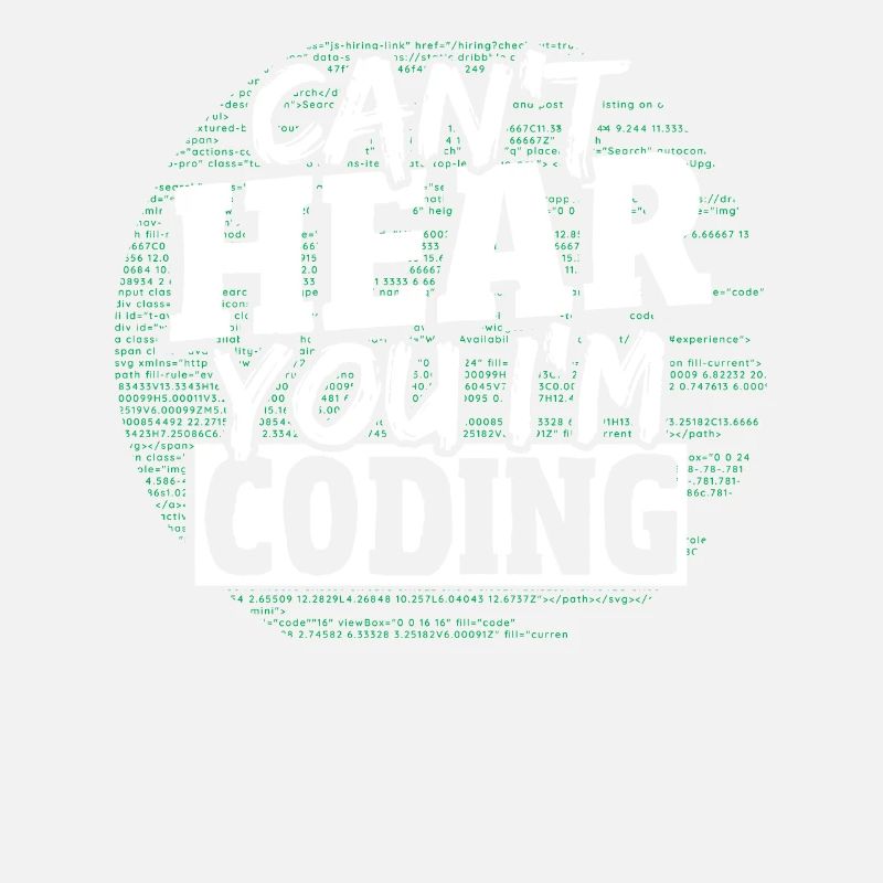Je ne peux pas t’entendre Je code Programmeur de programmation