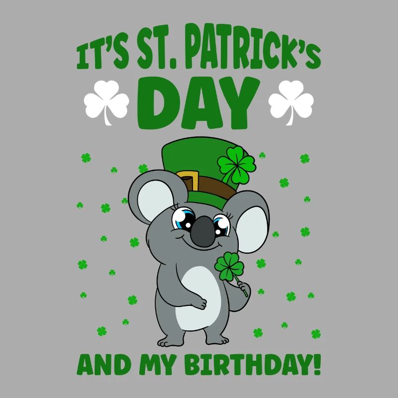Mignon koala avec chapeau Saint-Patrick