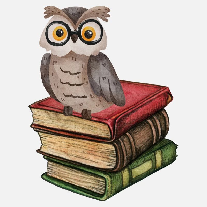 Owl on Books - Book Lover Gift