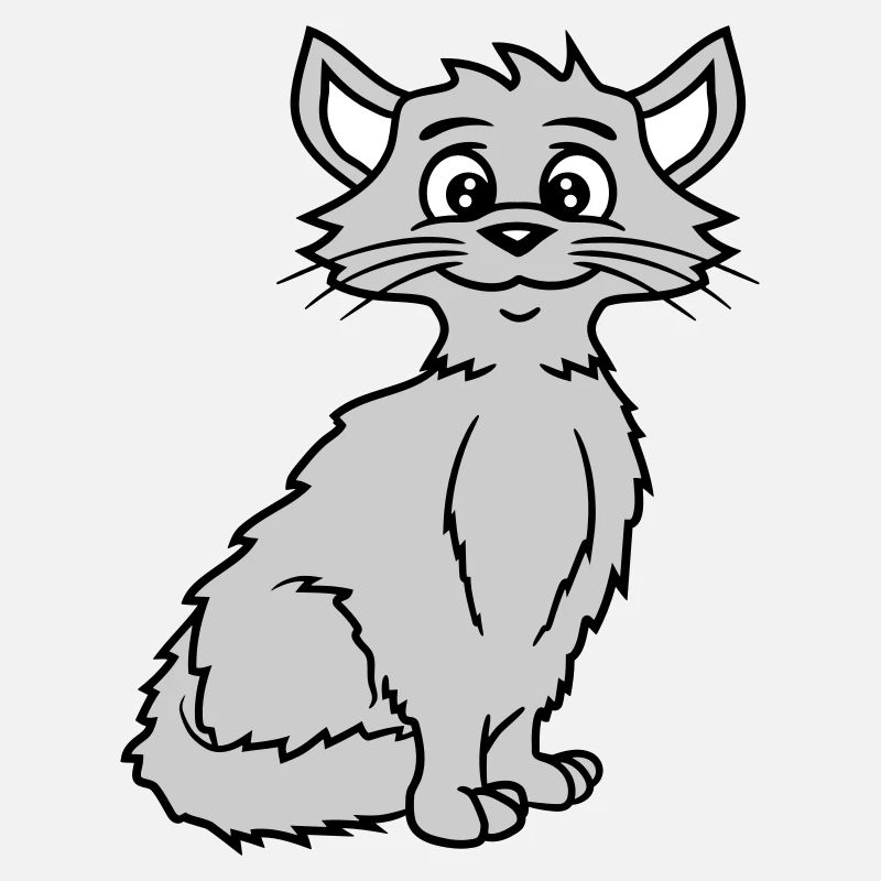 Hübsche Katze Guckt Glücklich Fröhlich Lächelnd