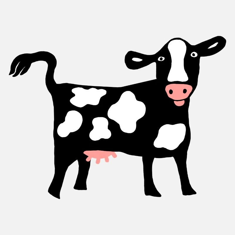 Vache noire maladroite avec des taches blanches