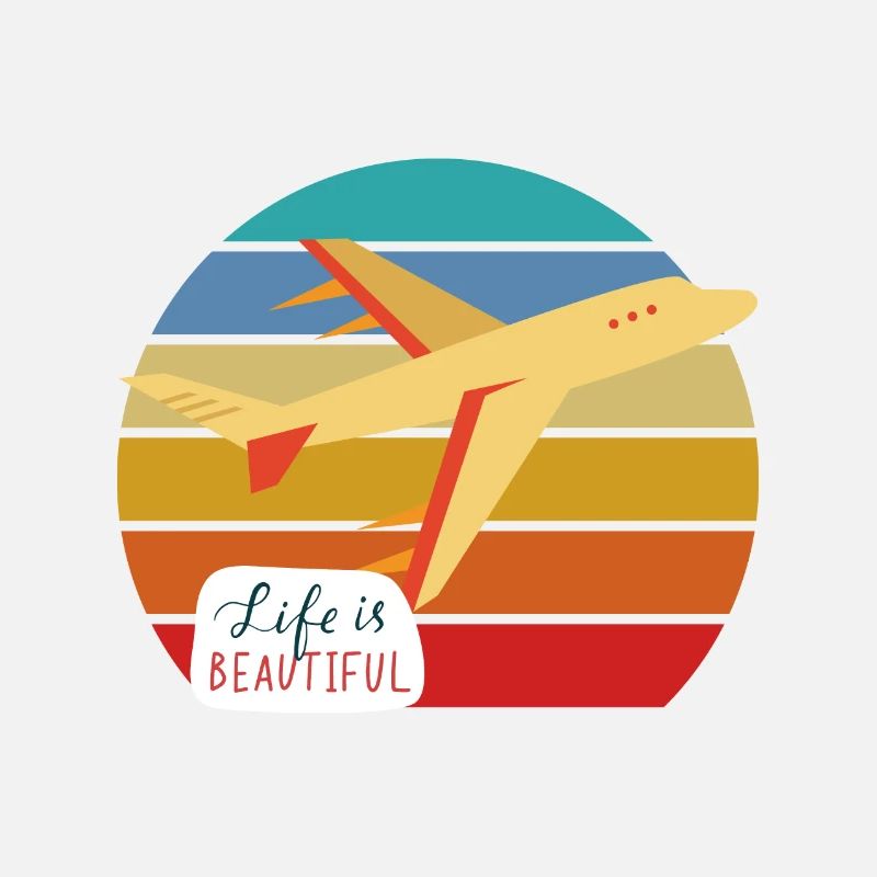 Retro Flugzeug "Life is beautiful"