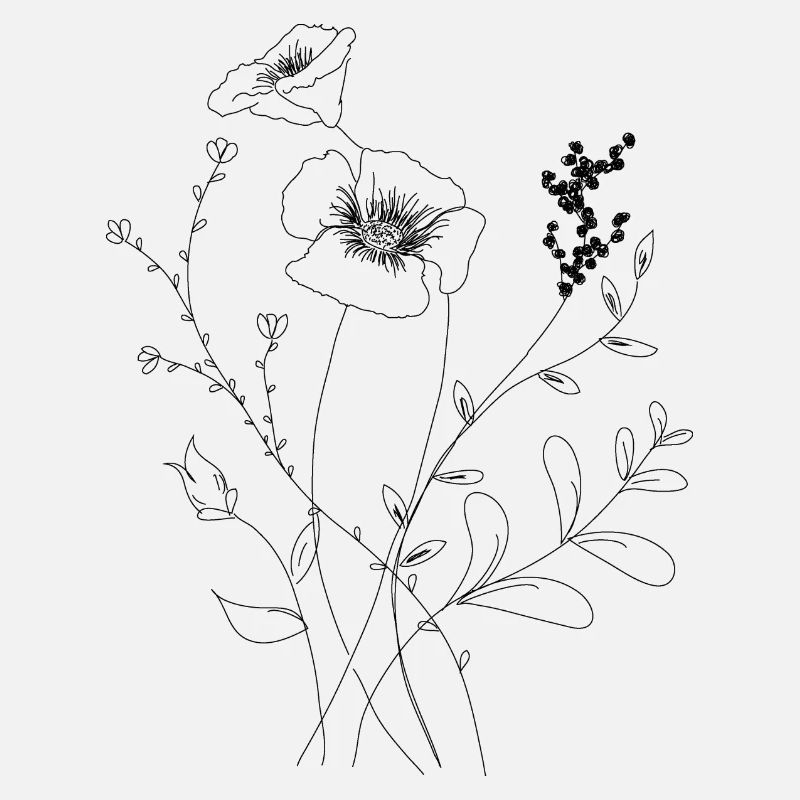 Fleur d’art fine ligne