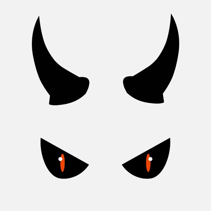 yeux sombres et maléfiques avec de larges cornes