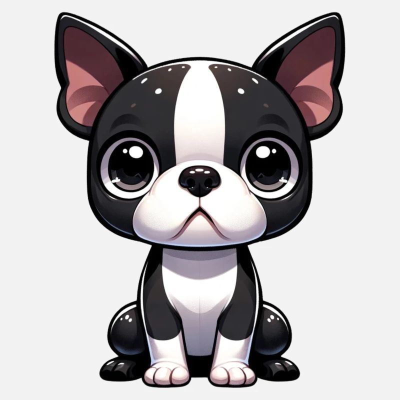 Illustration numérique de mignon chien Boston Terrier