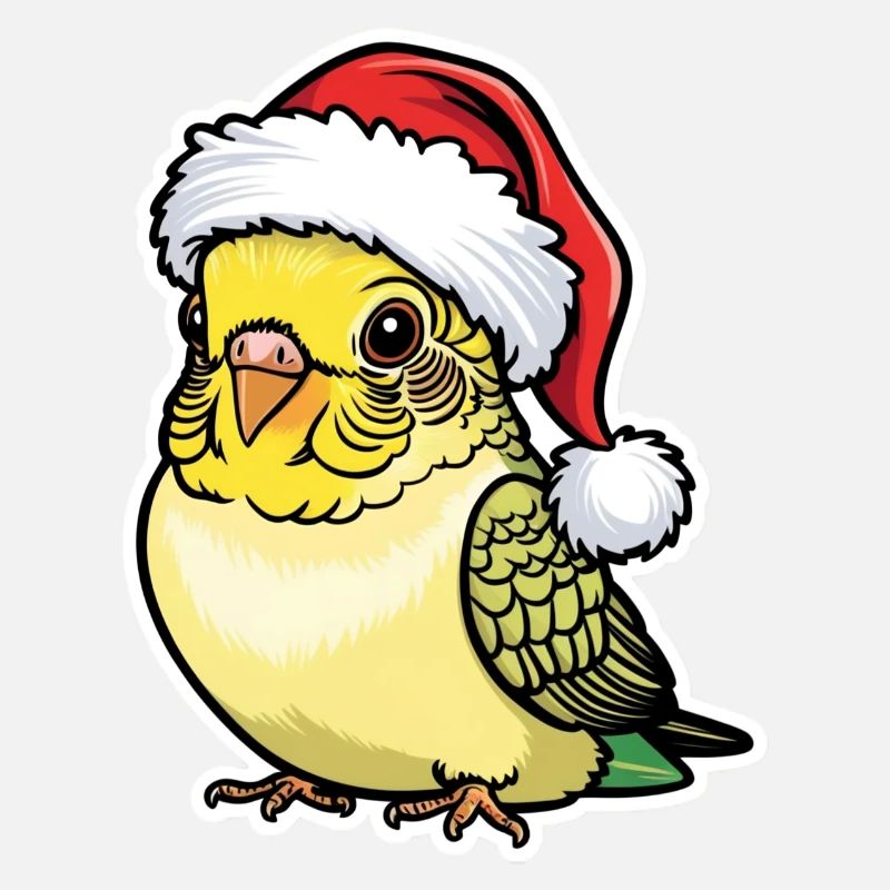 Perruche Noël Mignon Chapeau de bande dessinée