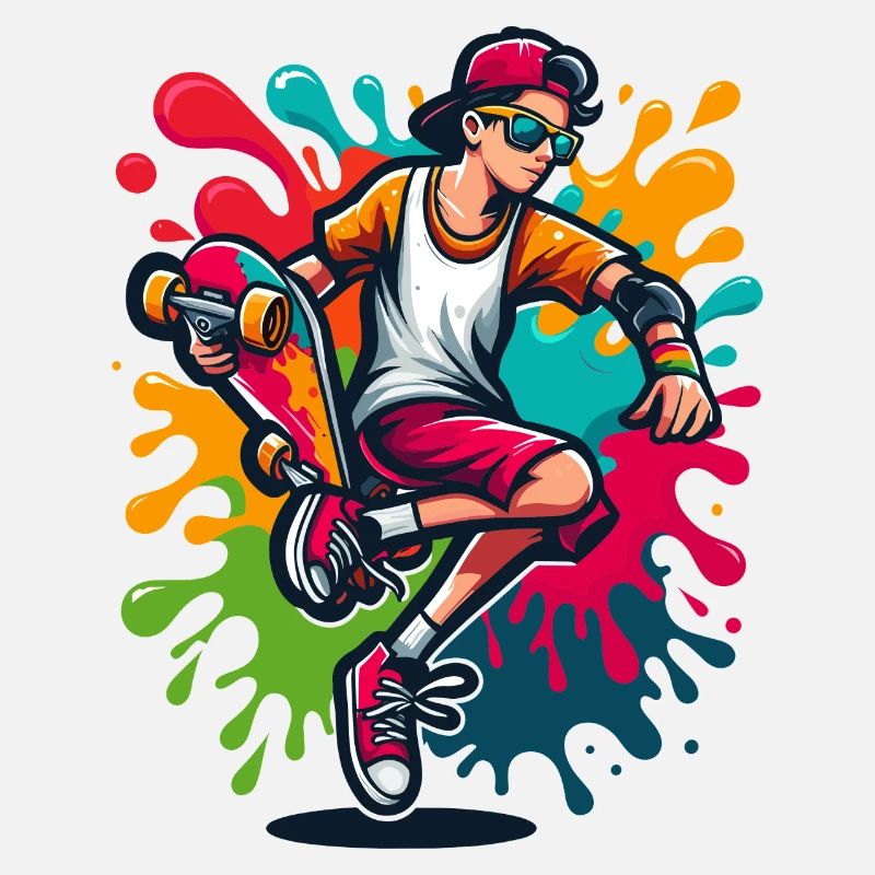 Skateboard avec des touches de couleur