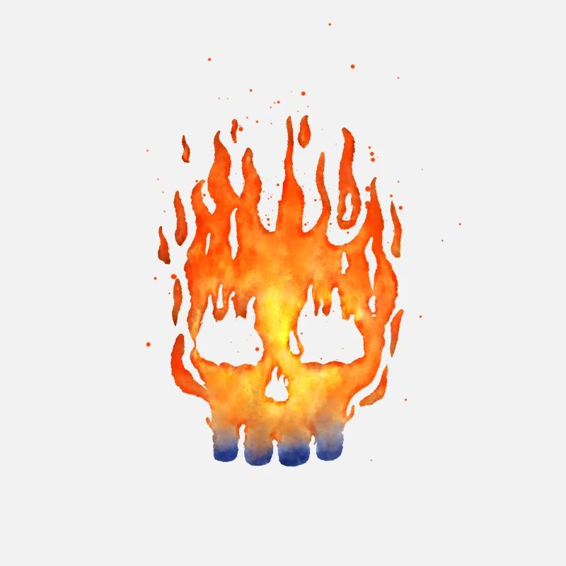 Crâne de Feu aquarelle