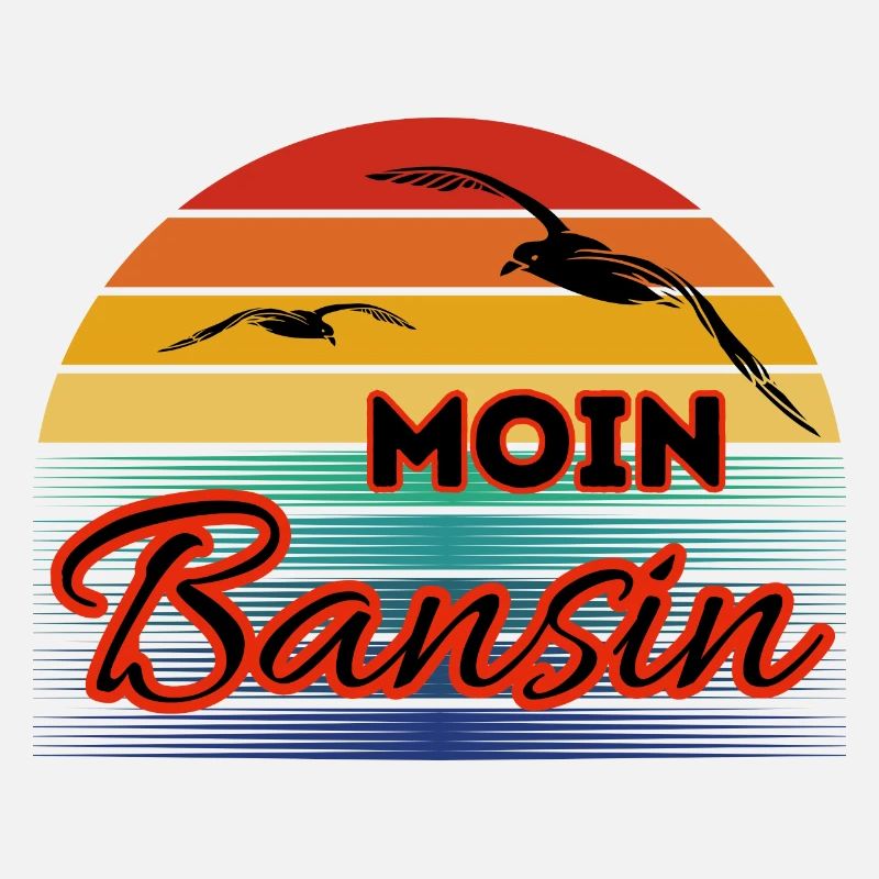 Moin Basin with Seagull in Retro Style Bansin