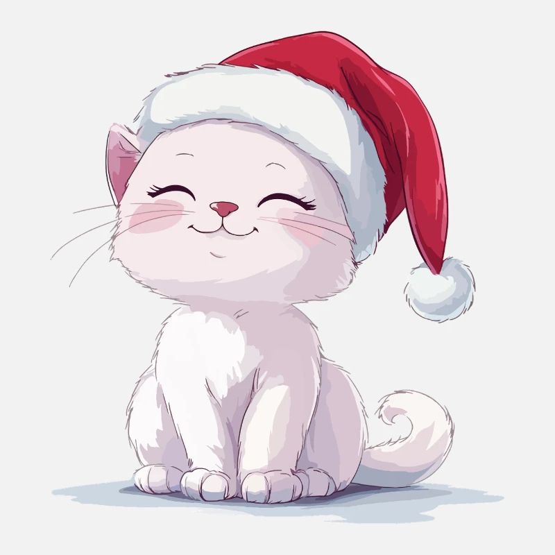 Chat Noël Noël Chat Mignon Joyeux Catmas