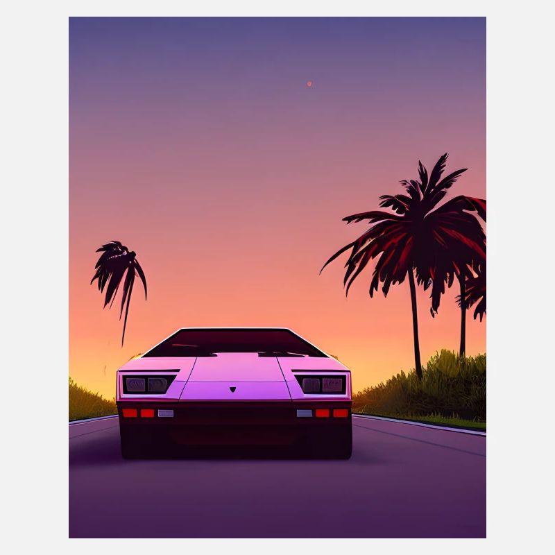 countach miami vice sunset