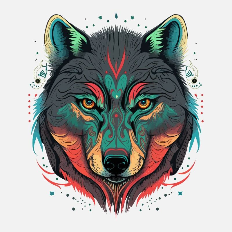 Illustration numérique d’une tête de loup