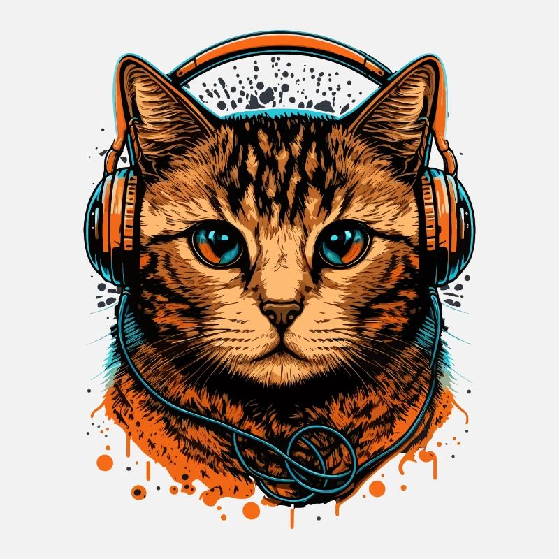 Cat wearing Headphones