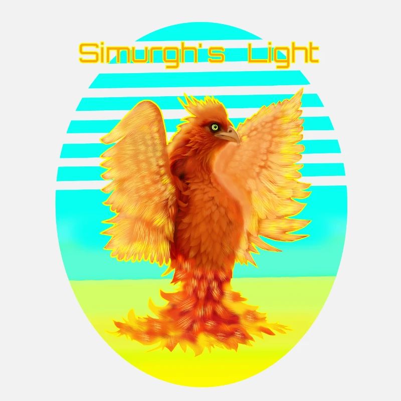Glowing Orange Cyber Bird: Bird of Happines