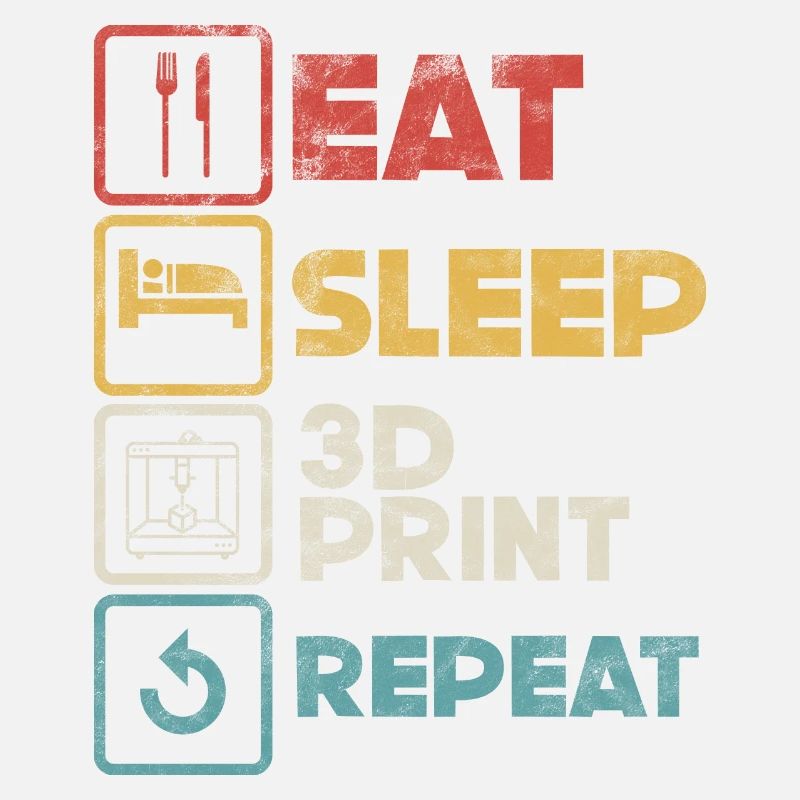 Eat Sleep Repeat – Drôle de fabrication additive 3D