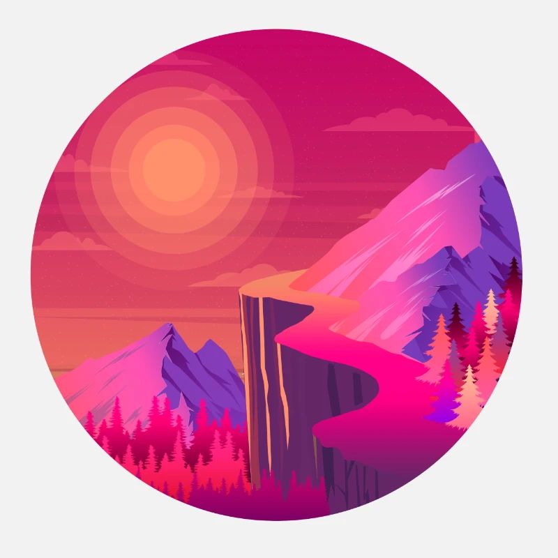Chemin dans le coucher de soleil montagnes