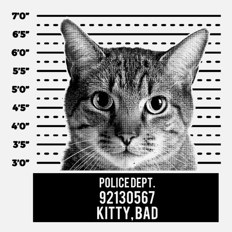 Cute Cat Mug Shot Bad Kitty