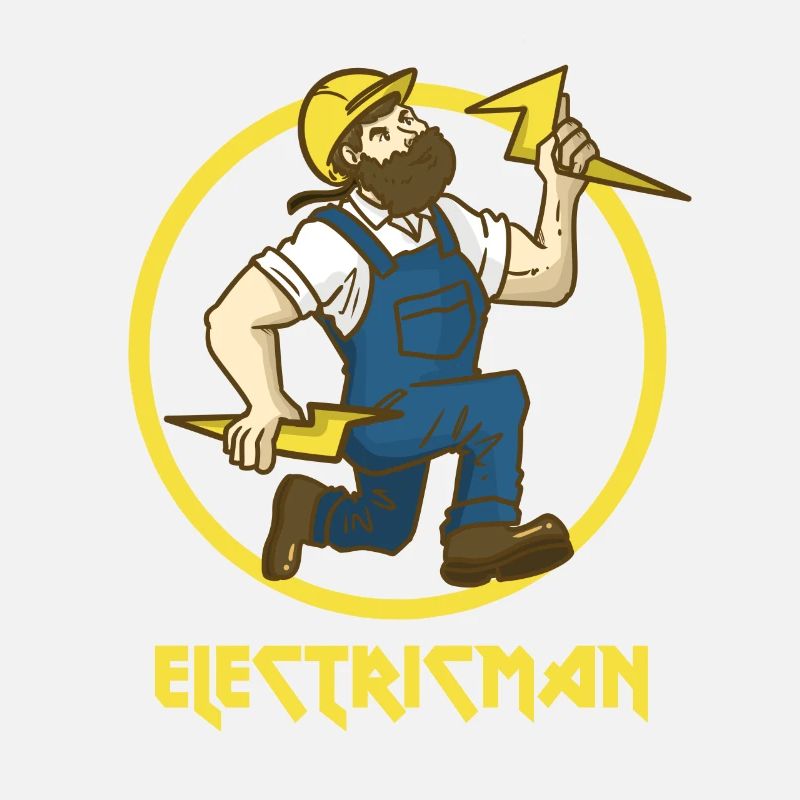 Electrician superhero electricity lightning gift profession