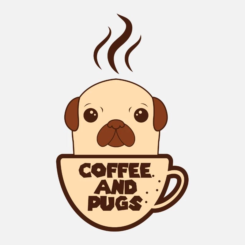 Kaffee Mops T-Shirt - Kaffee und Möpse Geschenk