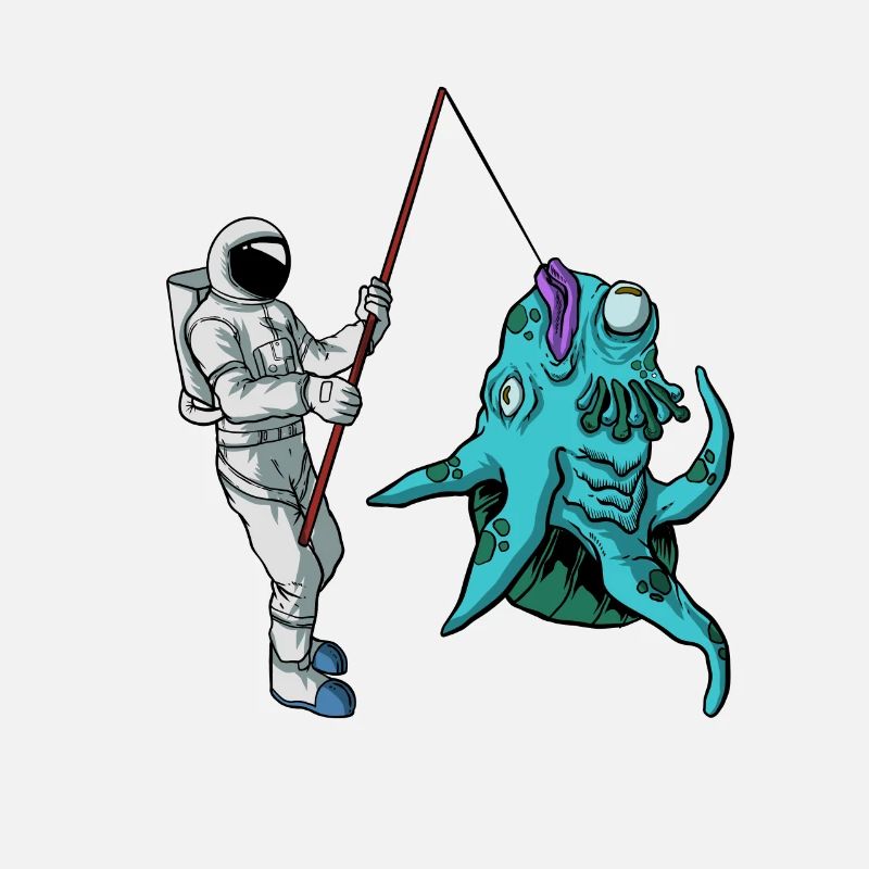 Pêcheur extraterrestre astronaute pêche