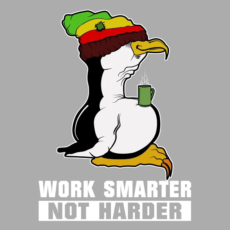 Linux penguin coffee break Rasta Informatik PC Nerd
