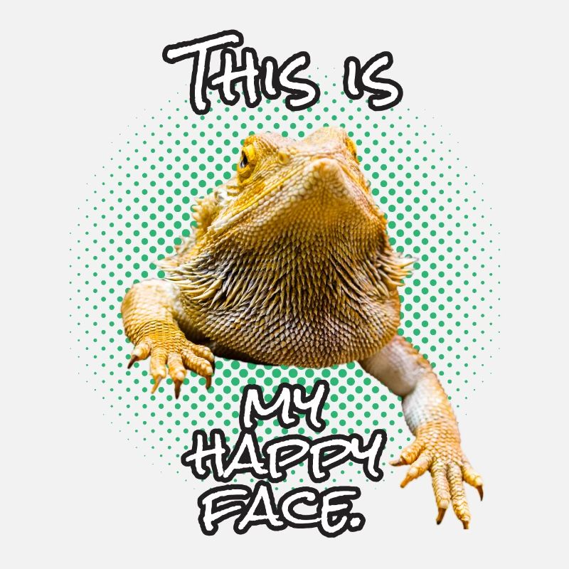 This Is My Happy Face Funny Bearded Dragon Reptilli