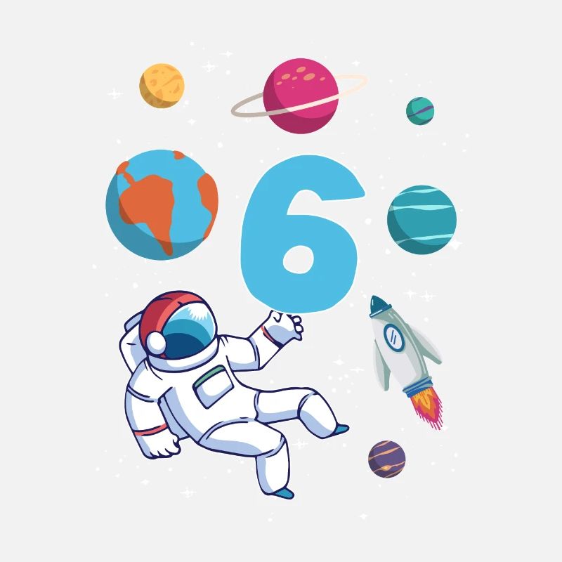 Astronaute fusée 6ème anniversaire de l’espace 6 ans