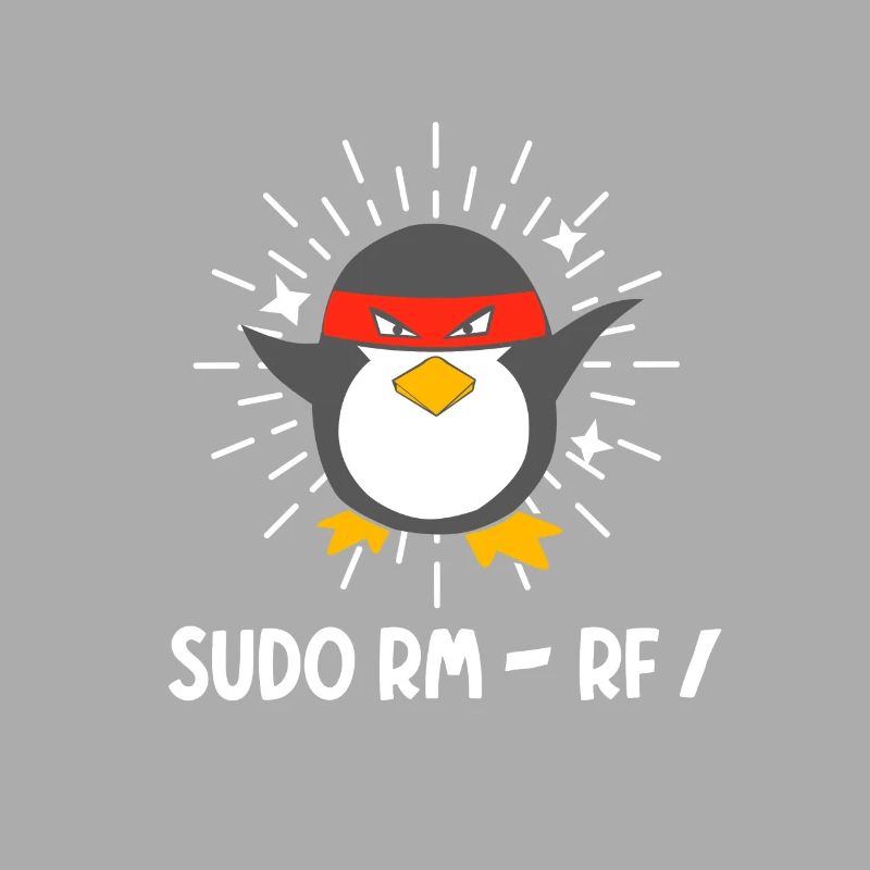 Tux Linux Pinguin Sudo Rm Rf Computerfreak Hacker