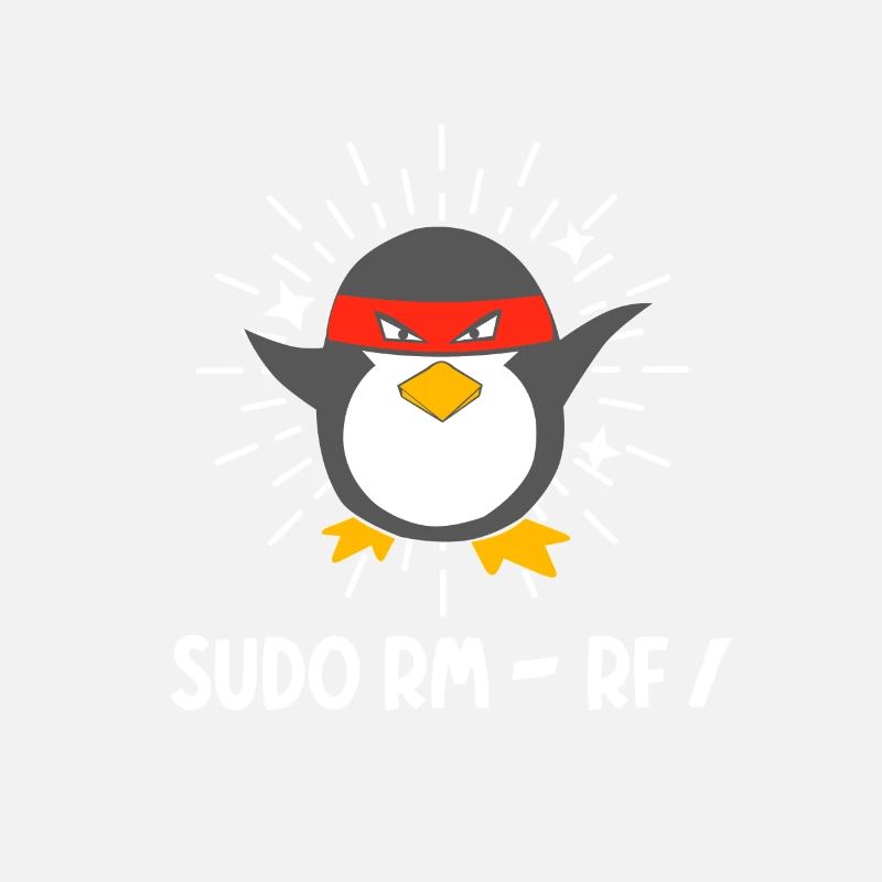Tux Linux Pinguin Sudo Rm Rf Computerfreak Hacker